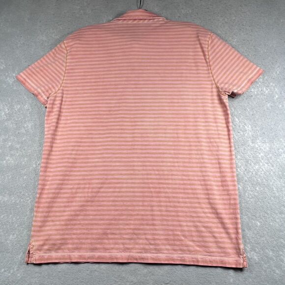 Hugo Boss Polo Shirt Mens Large Orange Striped Regular Fit Short Sleeve Logo - Picture 6 of 11